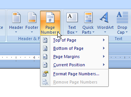 How To Add A Special Page Number In Word 2007 Dummies