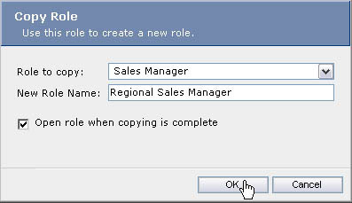 Copying a new role from an existing one.