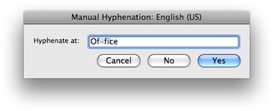 set up autohyphenate word for mac