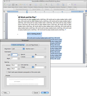 get out of a hanging indent in word for mac