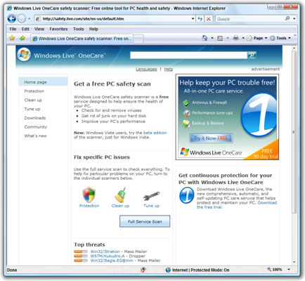 How To Use Windows Live Onecare To Get Rid Of A Virus In Windows Vista Dummies