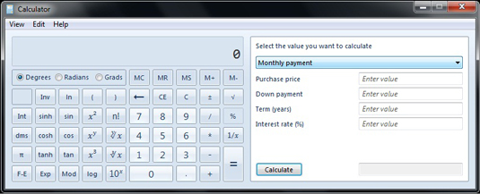 New Features in Windows 7's Calculator - dummies