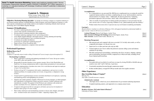 writing a resume for a specific job