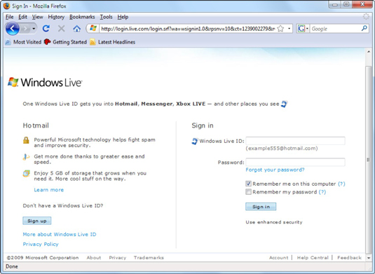 sign in windowslive