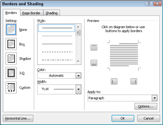 How To Add Lines And Boxes To A Word 2010 Document Dummies