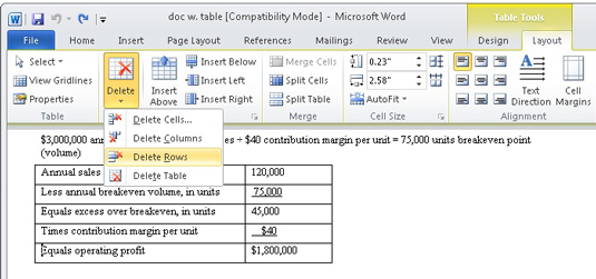  How To Format A Table In Word 2010 Dummies