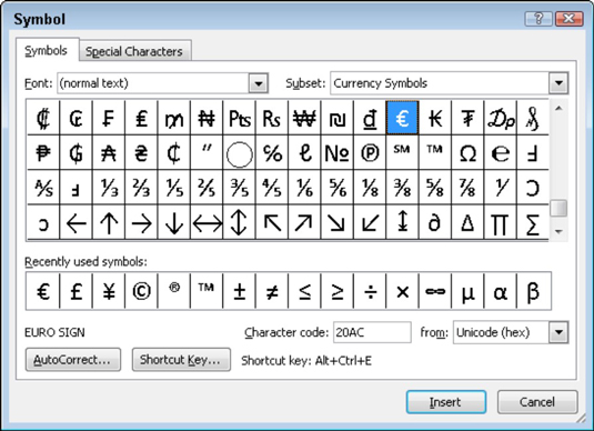 microsoft word symbols list download