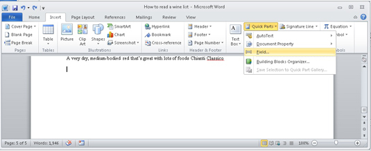 How To Use Quick Parts To Insert File Name In Word Gaieve