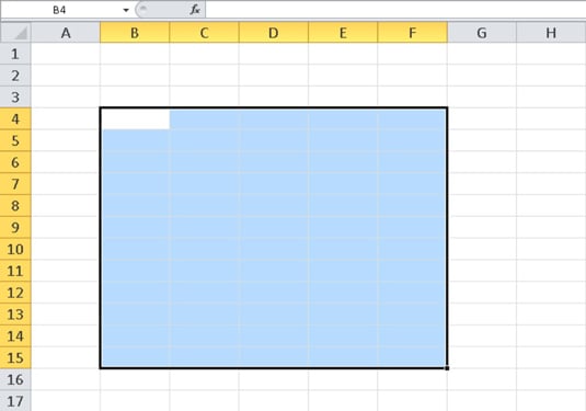 How To Select Cells In Excel 2010 Dummies