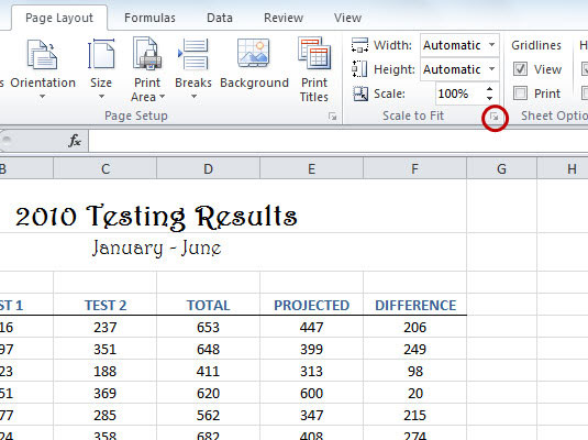 How to Use Excel 2010's Scale to Fit Printing Options - dummies