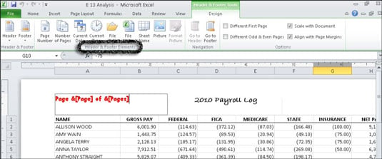 How To Create A Custom Header Or Footer In Excel 2010 Dummies