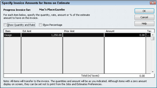 quickbooks mac for estimates into invoices