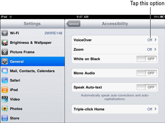 comment desactiver le voiceover sur ipad