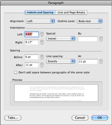 word 2011 for mac style separators