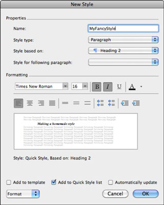 saving paragraph settings default in word for mac 2011