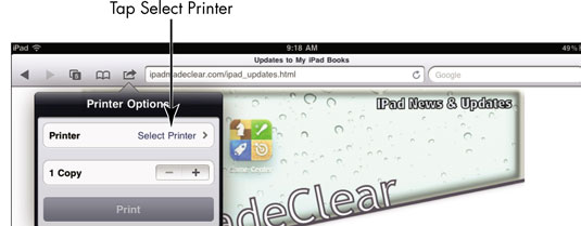 to Print a Web Page on iPad - dummies