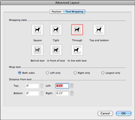 word for mac cursor advance spaces