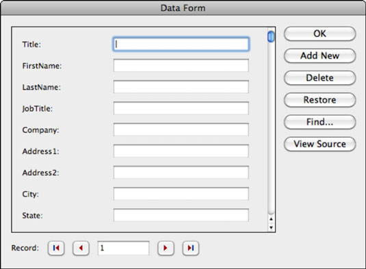Word 2011 For Mac Filling In Data For A Mail Merge Dummies