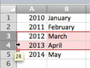 change cursor direction in excel for mac 2011