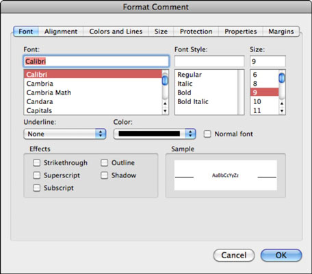 inserting multiple cell comments in excel 2011 for mac