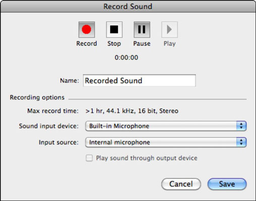 power point for mac 2011 recognized sound formats