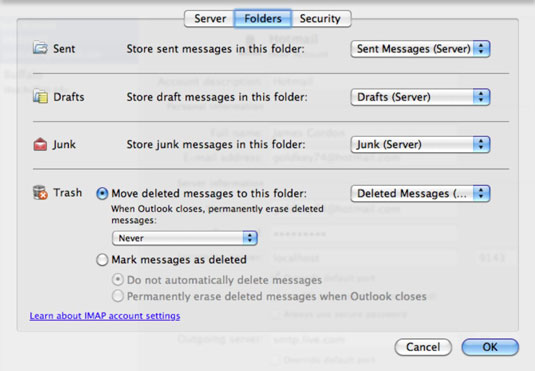 outlook for mac 2011 security settings