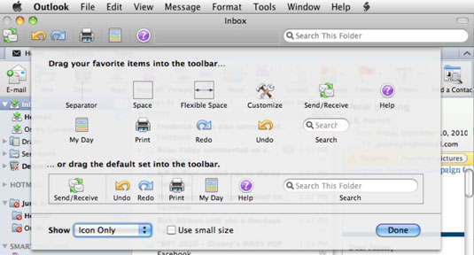 Remove icons from toolbar on mac