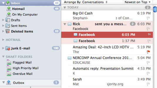how differentiate email on outlook 2011 for mac