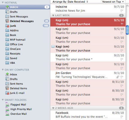 outlook for mac view messages in other folders