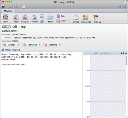 outlook for mac shared calendar invite