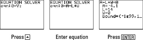 Enter Or Edit Equations In Ti Plus Equation Solver Dummies