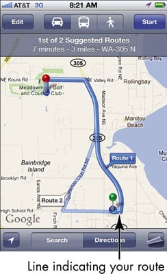 For Seniors Find Directions In The Iphone 4s Maps App Dummies