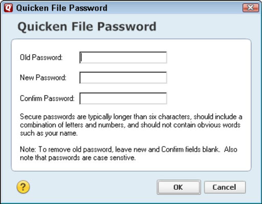 trouble changing passwords in quicken for mac