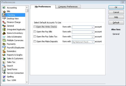 how to change preferences in quickbooks