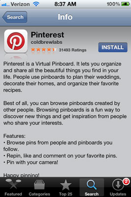 How To Install The Pinterest App On Your Iphone Dummies