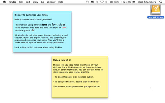 mac sticky notes on desktop