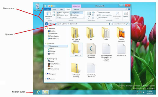 The Desktop in Windows 8’s Release Preview - dummies
