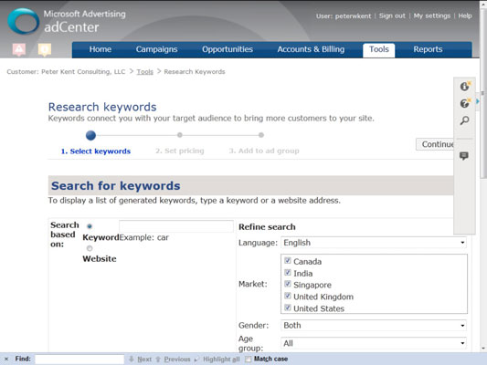 How to Use the Bing Keyword Tool - dummies