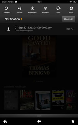 The Kindle Fire HD Status Bar - dummies