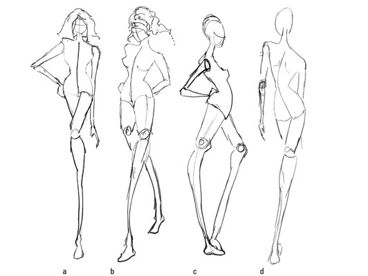 Fashion Sketchbook Figure Drawing Poses for Designers: Small sized  sketchbook with fashion sketch te by Fashion Template Sketchbooks -  Porchlight Book Company