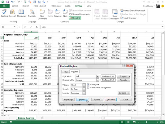 How To Use Find And Replace In Excel 2013 Dummies