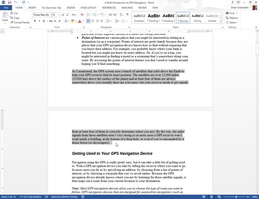 How To Copy A Block Of Text In Word 2013 Dummies