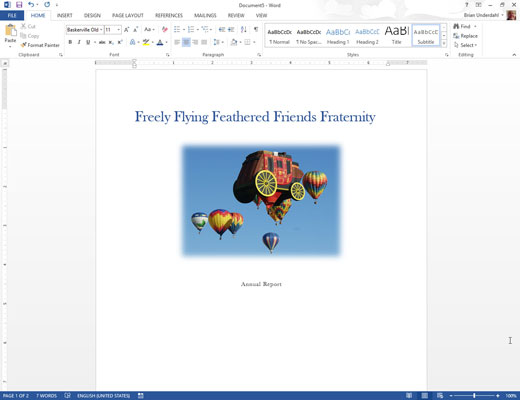 How To Manually Make A Cover Page In Word 2013 Dummies