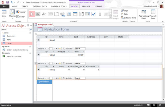 How to Create a Navigation Form in Access 2013 - dummies