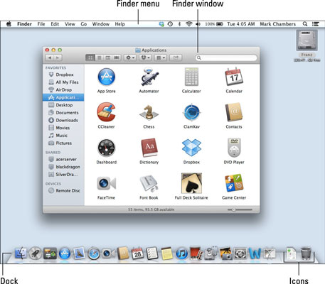 The Mountain Lion Desktop on Your MacBook - dummies