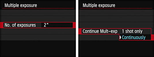 How To Create Multiple In Camera Exposures On Your Canon Eos 6d Dummies