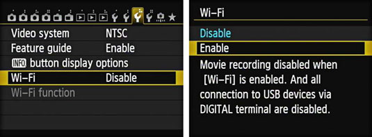 How To Enable Wireless On Your Canon Eos 6d Dummies