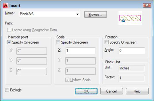 How To Insert Blocks In AutoCAD 2014 Dummies