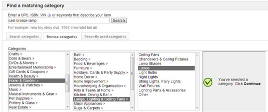 How To Select A Category For Your EBay Listing - Dummies