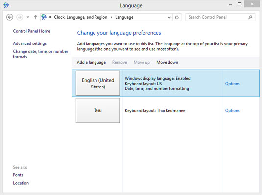 how to change language in windows 8